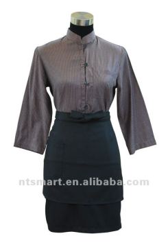 ladies white shirt with purple skirt suits for Restaurant waitress