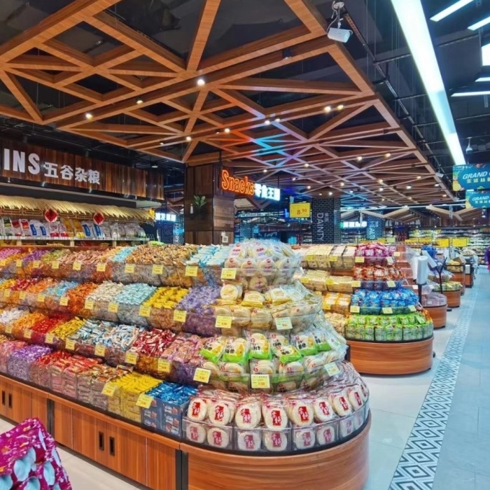 Bulk Snacks Stacking Shelves for Supermarket