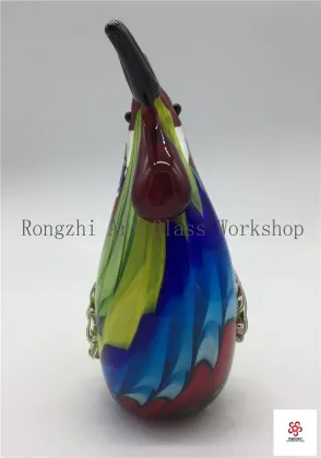 Colorful Rooster Glass Sculpture