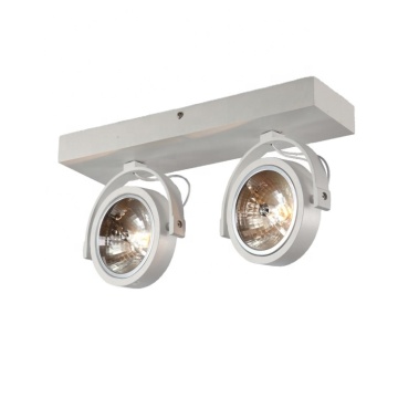 Adjustable Surface-Mounted Aluminium Spotlight with Double Heads