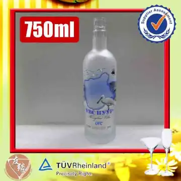 Decal surface handling 750ml frosted vodka alcohol glass bottle