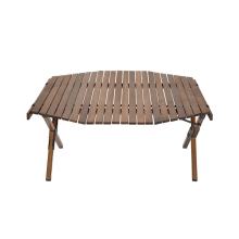 Tables de rouleau d&#39;oeufs polygonales pour le camping Couleur de noix