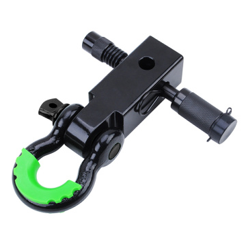 Recovery hitch recevier with shackle
