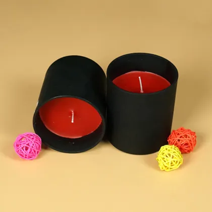 clean burning fragrant black glass jar candle