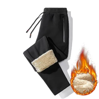Lamb Cashmere Cotton Men's Casual Pants - Versatile Extra Large Size Winter Cashmere Warm Pants