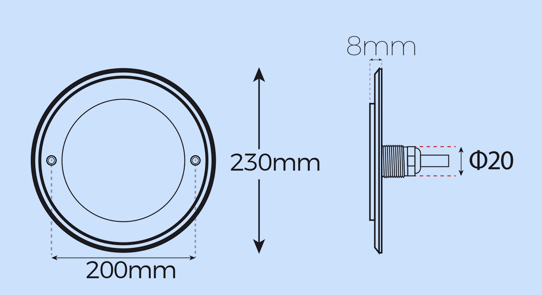 8mm slim pool light DC