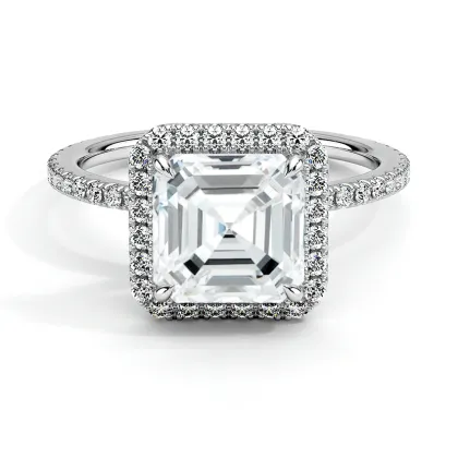 18K White Gold Lab Diamond Holo Ring