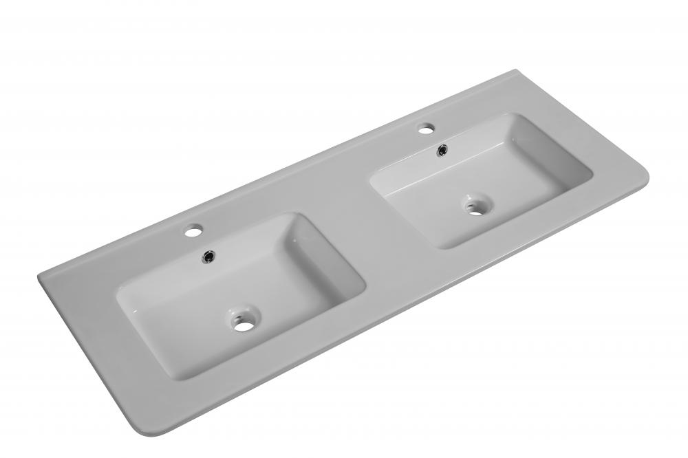 48 Inch Ceramic Double sink White Basin 