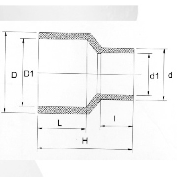 DIN PN10 Pasokan Air Upvc Mengurangi Socket Putih