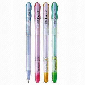 School Ball Pens with Rubber Grip, Cap on Type, 0.5mm Needle Tip