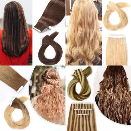 tape hair extension textured hair Wholesale textured single side vendors virgin hair tape ins