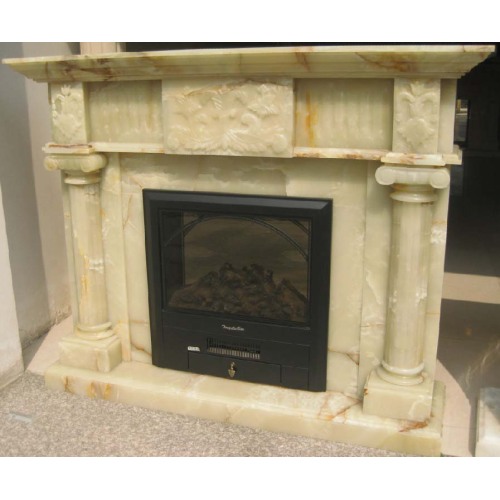 Carved Stone Fireplace Mantel