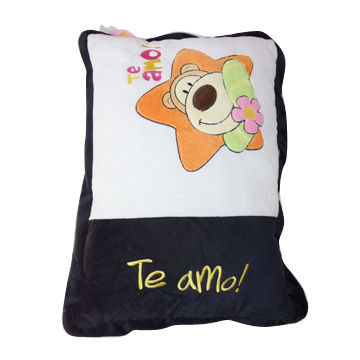 Plush cushion with embroider TE AMO, customized designs are accepted