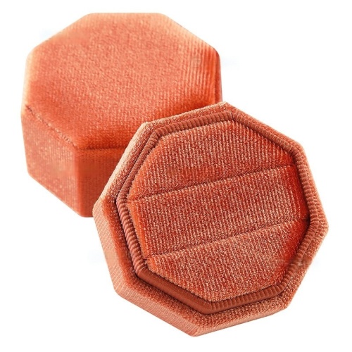 Best-Selling Engagement Pink Double Ring Octagon Box