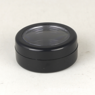 Series of high quality matte black AS round loose powder jar cosmetic packaging
