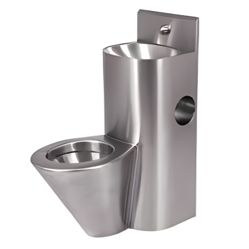 Stainless steel washbasin and toilet for single use