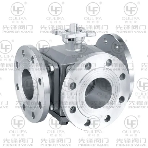 Flanged 3-Way Ball Valve ISO Direct Mounting