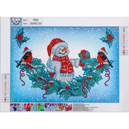 40*30 Christmas Snowman Diamond Painting Decorative Painting