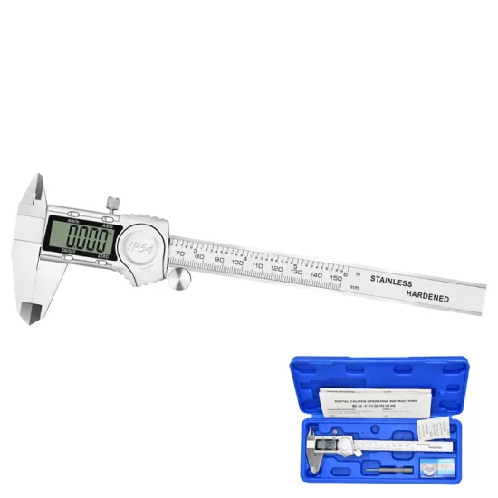 Electronic Digital Caliper 0-6 Inches LCD Screen Stainless Steel MM Inch Conversion