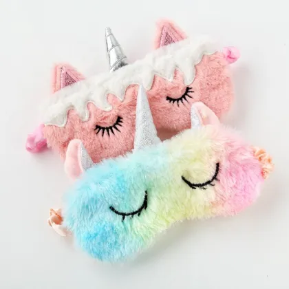 Cute Mulberry Silk Sleep Eye Mask with Eyelashes