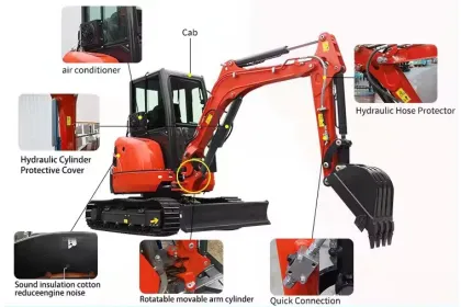 1-Ton Doosan Small Excavator with Free Shipping - Kubota & Yanmar Engines