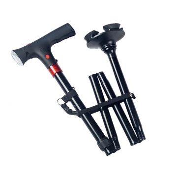 Fashionable Adjustable Aluminum Walking Cane with T-Handle and Light