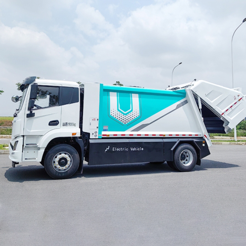 E garbage compactor truck