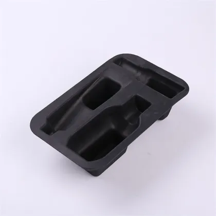 Wet pressed molded fiber electronics packaging insert tray
