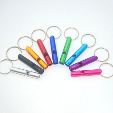 Wholesale Women's Safety Outdoor Self Defense Aluminum Survival Whistles Keychains