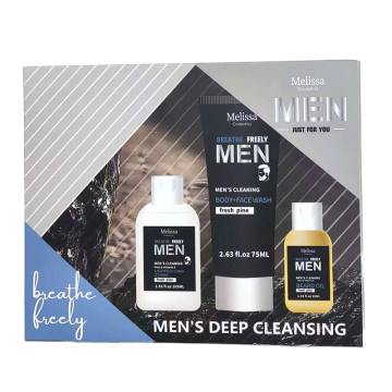Private Label Vegan Organic Korean Male Skincare Set: Men's Facial Kit with Whitening, Beard Cleaning, and Moisturizing Features