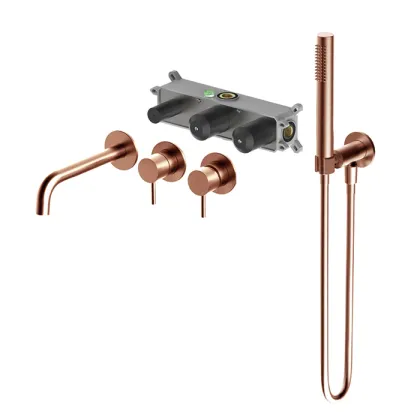 Wall Mounted Brushed Nickel Bathtub Faucet With Shower