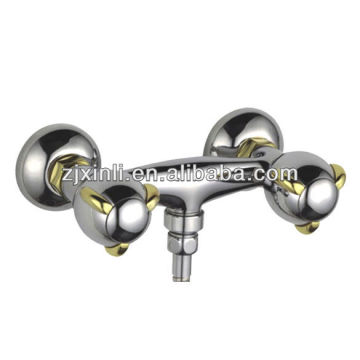 Hochwertiger Dual -Hebel -Messing -Duschmixer, Politur und Chrom Finish