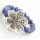 Sodalite Gemstone Bracelet with Diamante alloy Flower Piece