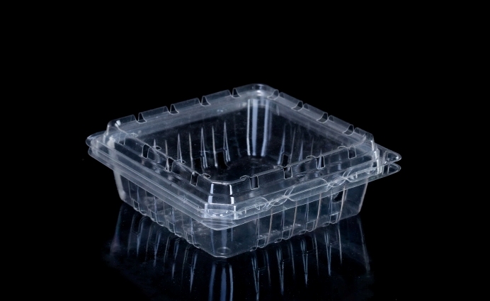 Caixa de embalagem de plástico transparente com pimenta