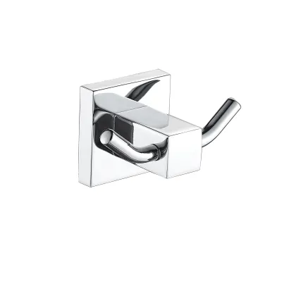 Brass Chrome Double Towel Robe Holder Hook Wall Mounted Round Robe Hook
