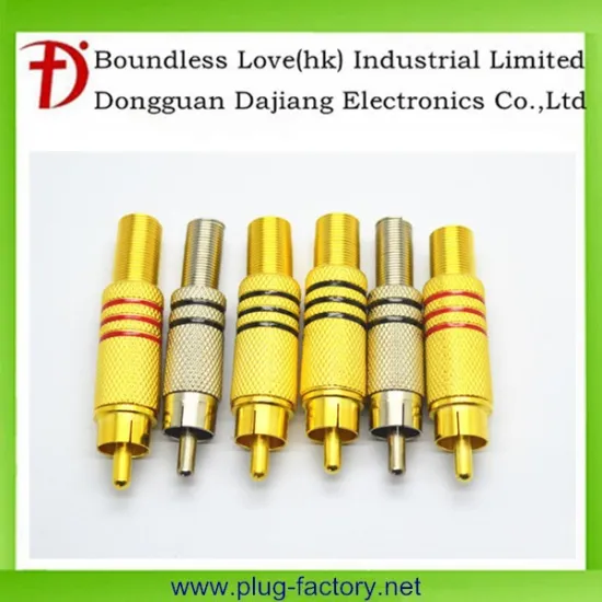 Gold Nickel plated Male Metal RCA plug