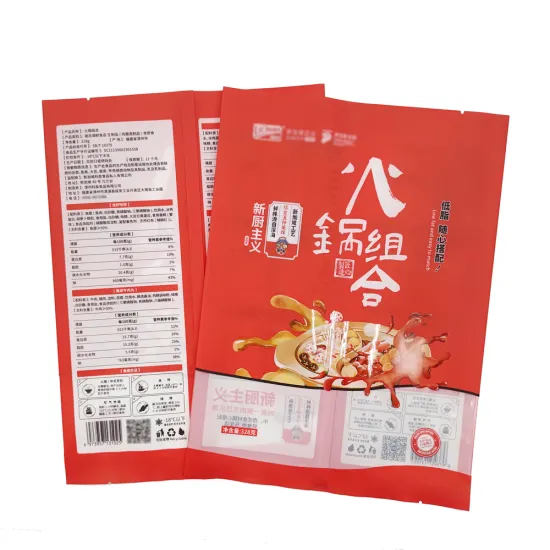 Custom Printed Frozen Food Packaging BOPET/PE Back Seal Bag with Windows