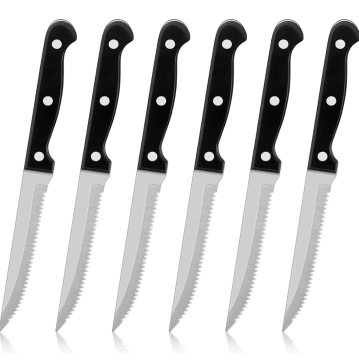 Top bewertete rostfreie Stahl mit gezackten Bladesteakmessern für professionelle Restaurants