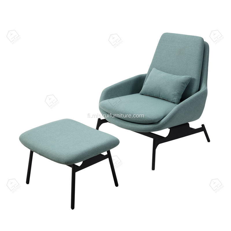 Faux Leather Cotton Pellava -lounge -tuolit ja jalkatuet