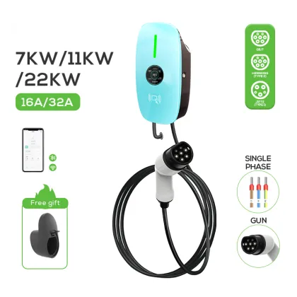 Wall-Mounted Fast EV Charging Stations 7kW to 22kW Smart Wallbox Charger 32A Type 2