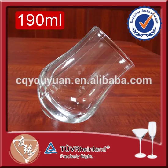 wholesale hot sale super flint glass tuilip shape 190ml stemless glass champagne flute