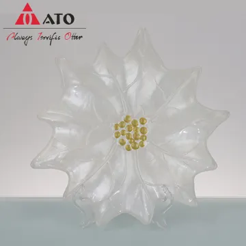 Wholesale plate glass dinner with flower Kitchen plate