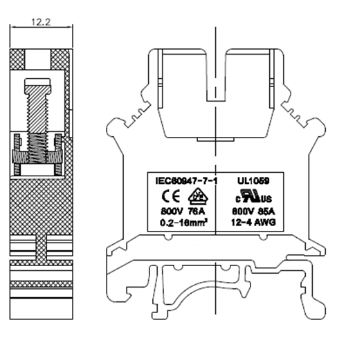 din rail and terminal blocks