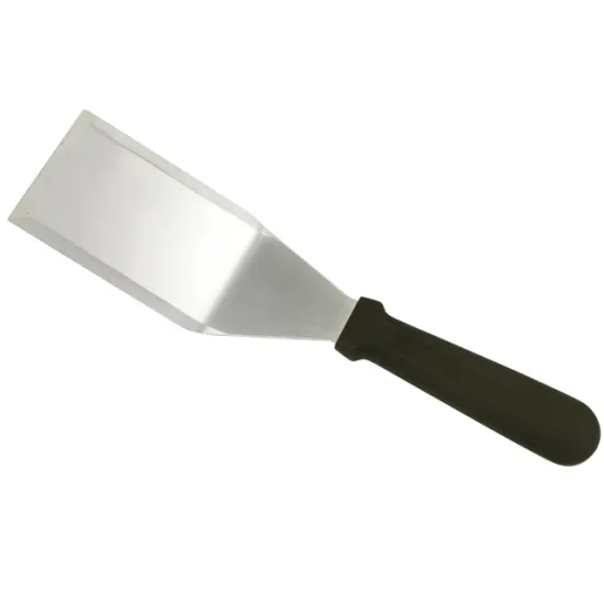 Heavy Duty Plastic Handle Hamburger Turner Spatula with Cutting Edge Metal Kitchen Turner