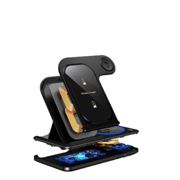 High-Quality 3-in-1 Folding Table with Wireless Charging for Apple and Samsung Phones