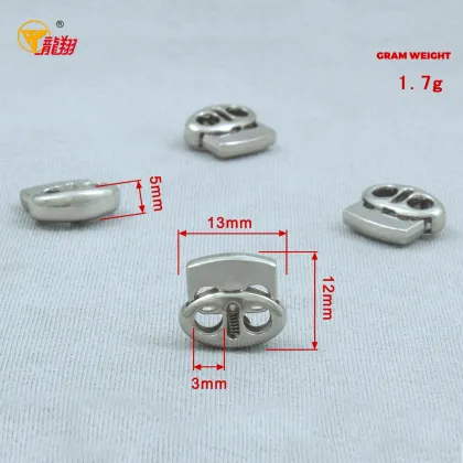 Shiny Silver Oval Spring Cord Lock Garment Luggage