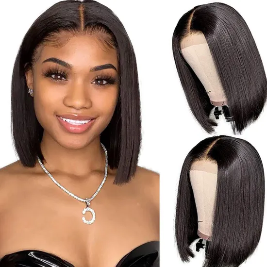 Wholesale  Brazilian Water Wave Short Bob Wigs Lace front Human Hair Wig