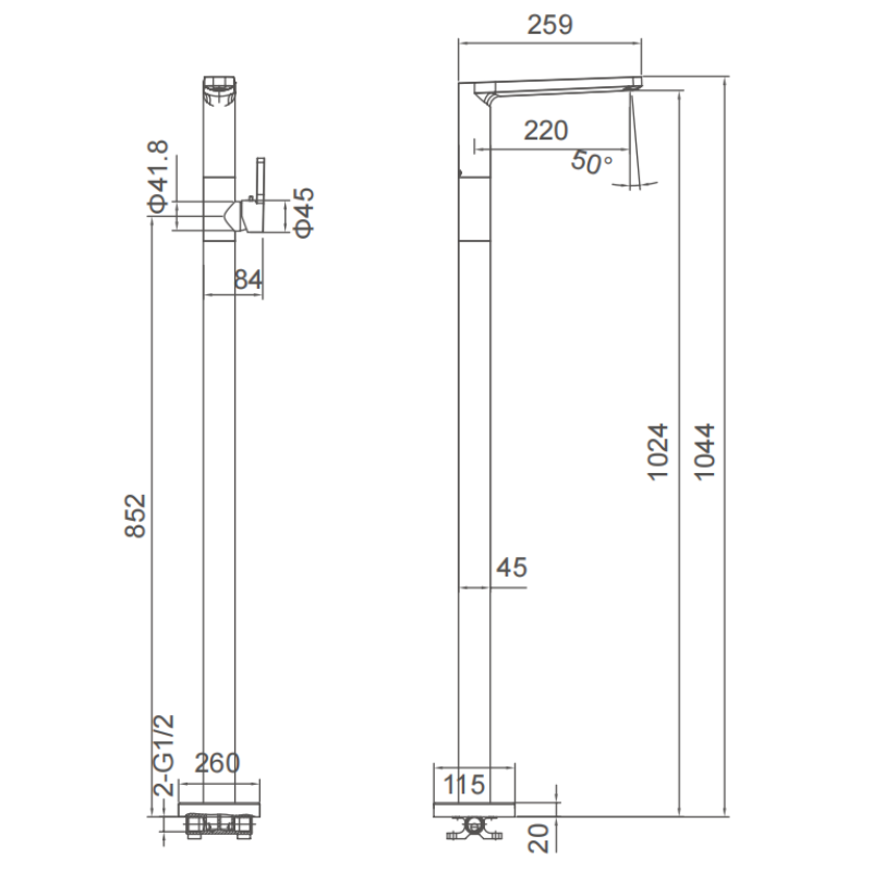 Floor-standing Basin Filler