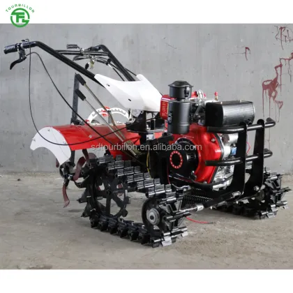 12HP Diesel Engine Chain Track Rotary Tiller - Affordable Motocultor Micro Power Tiller