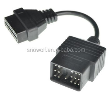 17Pin Male Connector to OBD2 OBDII DLC 16Pin Female Adapter Cable